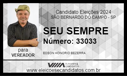 Candidato SEU SEMPRE 2024 - SÃO BERNARDO DO CAMPO - Eleições