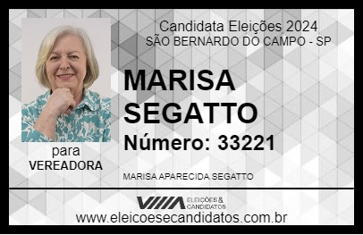 Candidato MARISA SEGATTO 2024 - SÃO BERNARDO DO CAMPO - Eleições