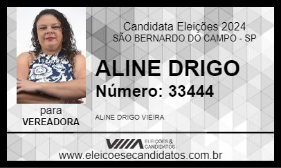 Candidato ALINE DRIGO 2024 - SÃO BERNARDO DO CAMPO - Eleições