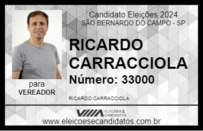 Candidato RICARDO CARRACCIOLA 2024 - SÃO BERNARDO DO CAMPO - Eleições