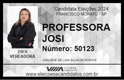 Candidato PROFESSORA JOSI 2024 - FRANCISCO MORATO - Eleições