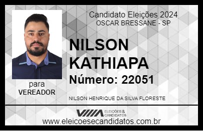 Candidato NILSON KATHIAPA 2024 - OSCAR BRESSANE - Eleições