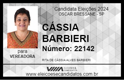 Candidato CÁSSIA BARBIERI 2024 - OSCAR BRESSANE - Eleições