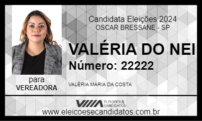 Candidato VALÉRIA DO NEI 2024 - OSCAR BRESSANE - Eleições