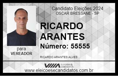 Candidato RICARDO ARANTES 2024 - OSCAR BRESSANE - Eleições