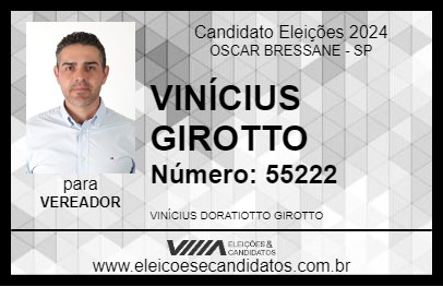 Candidato VINÍCIUS GIROTTO 2024 - OSCAR BRESSANE - Eleições