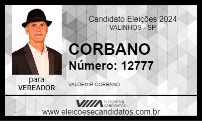 Candidato CORBANO 2024 - VALINHOS - Eleições