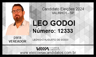 Candidato LEO GODOI 2024 - VALINHOS - Eleições