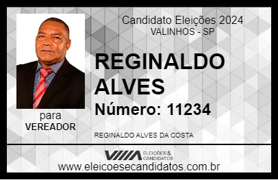 Candidato REGINALDO ALVES 2024 - VALINHOS - Eleições