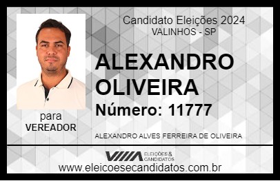 Candidato ALEXANDRO OLIVEIRA 2024 - VALINHOS - Eleições