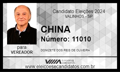 Candidato CHINA 2024 - VALINHOS - Eleições