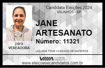 Candidato JANE ARTESANATO 2024 - VALINHOS - Eleições