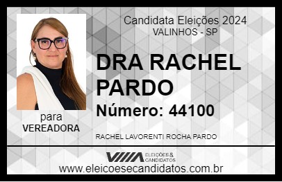 Candidato DRA RACHEL PARDO 2024 - VALINHOS - Eleições