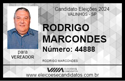 Candidato RODRIGO MARCONDES 2024 - VALINHOS - Eleições