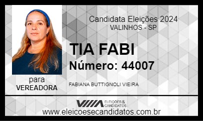 Candidato TIA FABI 2024 - VALINHOS - Eleições