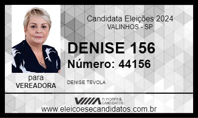 Candidato DENISE TEVOLA 2024 - VALINHOS - Eleições