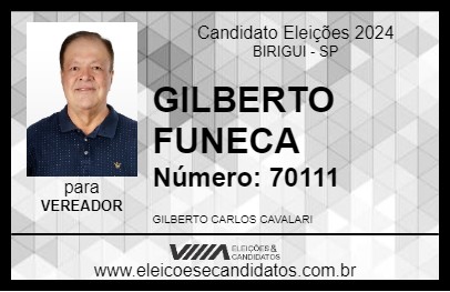 Candidato GILBERTO FUNECA 2024 - BIRIGUI - Eleições