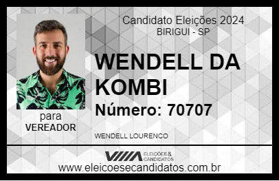 Candidato WENDELL DA KOMBI 2024 - BIRIGUI - Eleições