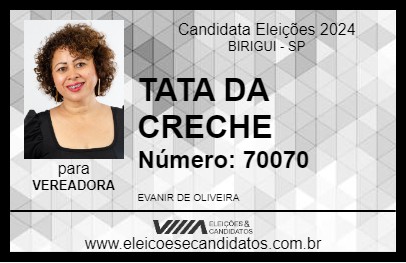 Candidato TATA DA CRECHE 2024 - BIRIGUI - Eleições