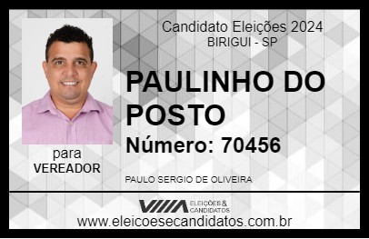 Candidato PAULINHO DO POSTO 2024 - BIRIGUI - Eleições