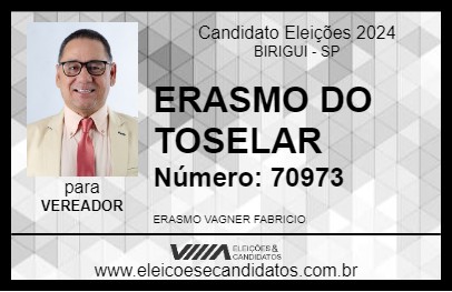 Candidato ERASMO DO TOSELAR 2024 - BIRIGUI - Eleições