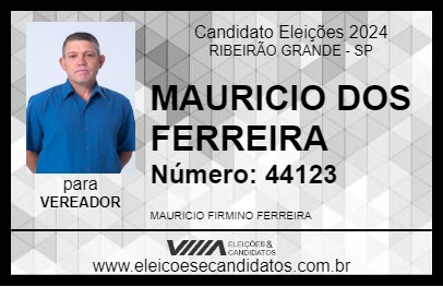 Candidato MAURICIO DOS FERREIRA 2024 - RIBEIRÃO GRANDE - Eleições