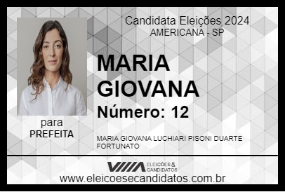 Candidato MARIA GIOVANA 2024 - AMERICANA - Eleições