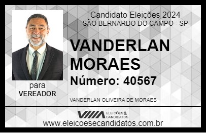 Candidato VANDERLAN MORAES 2024 - SÃO BERNARDO DO CAMPO - Eleições