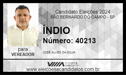 Candidato ÍNDIO 2024 - SÃO BERNARDO DO CAMPO - Eleições