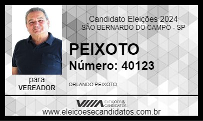 Candidato PEIXOTO 2024 - SÃO BERNARDO DO CAMPO - Eleições