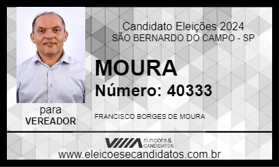 Candidato MOURA 2024 - SÃO BERNARDO DO CAMPO - Eleições