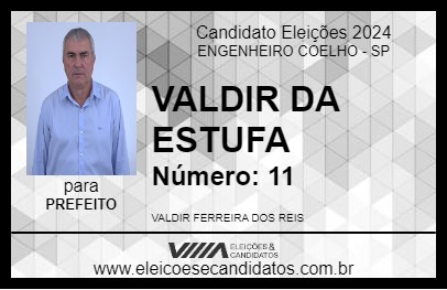 Candidato VALDIR DA ESTUFA 2024 - ENGENHEIRO COELHO - Eleições