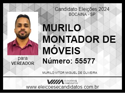 Candidato MURILO MONTADOR DE MÓVEIS 2024 - BOCAINA - Eleições