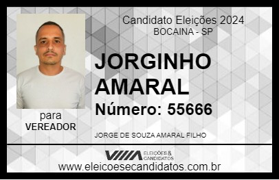 Candidato JORGINHO AMARAL 2024 - BOCAINA - Eleições