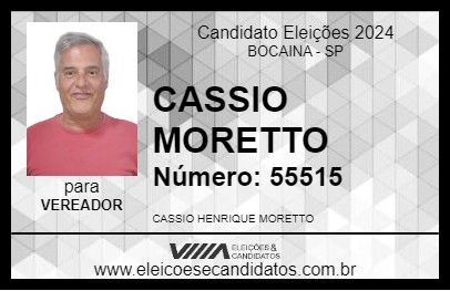 Candidato CASSIO MORETTO 2024 - BOCAINA - Eleições