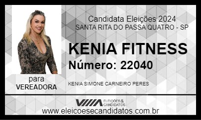 Candidato KENIA FITNESS 2024 - SANTA RITA DO PASSA QUATRO - Eleições