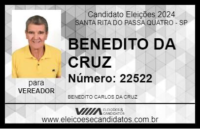 Candidato BENEDITO DA CRUZ 2024 - SANTA RITA DO PASSA QUATRO - Eleições