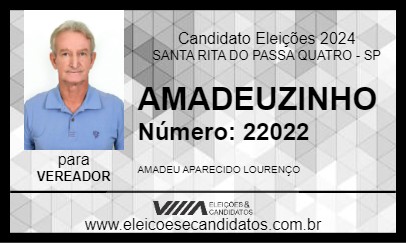 Candidato AMADEUZINHO 2024 - SANTA RITA DO PASSA QUATRO - Eleições