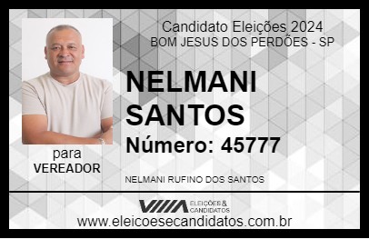 Candidato NEUMANI SANTOS 2024 - BOM JESUS DOS PERDÕES - Eleições