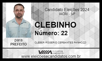 Candidato CLEBINHO 2024 - IACRI - Eleições