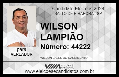 Candidato WILSON LAMPIÃO 2024 - SALTO DE PIRAPORA - Eleições