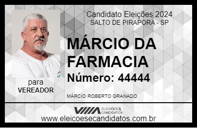 Candidato MÁRCIO DA FARMACIA 2024 - SALTO DE PIRAPORA - Eleições