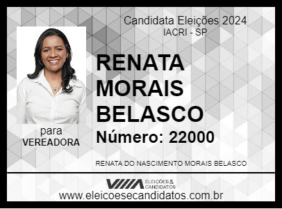 Candidato RENATA MORAIS BELASCO 2024 - IACRI - Eleições