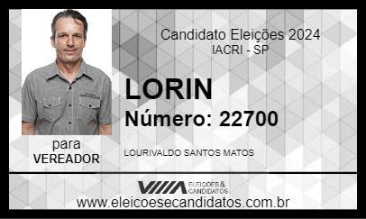 Candidato LORIN 2024 - IACRI - Eleições