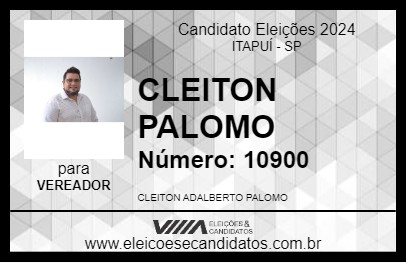 Candidato CLEITON PALOMO 2024 - ITAPUÍ - Eleições