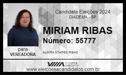 Candidato MIRIAM RIBAS 2024 - DIADEMA - Eleições