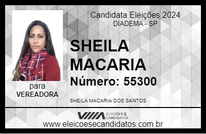 Candidato SHEILA MACARIA 2024 - DIADEMA - Eleições