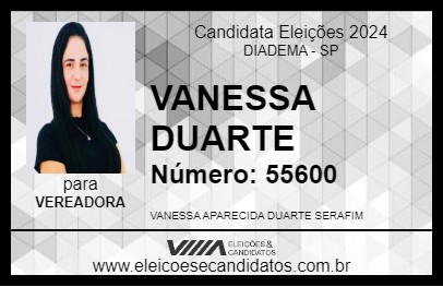 Candidato VANESSA DUARTE 2024 - DIADEMA - Eleições