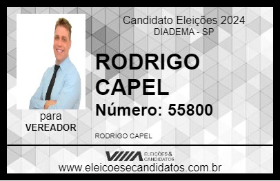 Candidato RODRIGO CAPEL 2024 - DIADEMA - Eleições