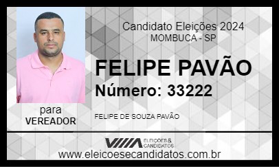 Candidato FELIPE PAVÃO 2024 - MOMBUCA - Eleições